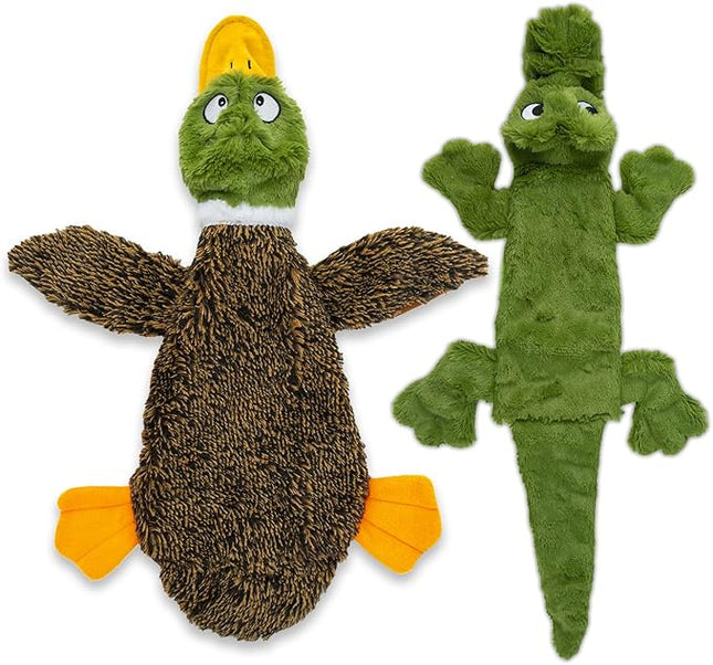 Best Pet Supplies Squeaky Dog Toys with Soft Durable Fabric for Small, Medium and Large Pets Interactive Toy for Indoor Play, Supports Active Biting and Play - 1Wild Duck, Alligator, Large