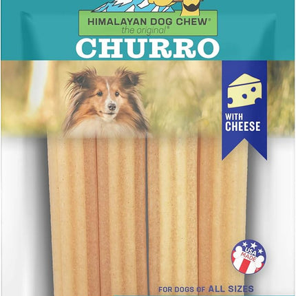 yaky CHURRO Himalaya Cheese Treats | Lactose Free | Gluten Free | Grain Free | USA MADE | for All Breeds | 4 CHURROs per Pouch | Original Cheese Flavor