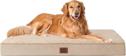 EHEYCIGA Orthopedic XL Dog Beds for Extra Large Dogs with Removable Washable Cover, Khaki, 44x32