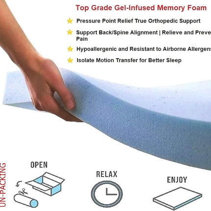 Dogbed4less Extra Large Gel-Infused Memory Foam Dog Bed, Orthopedic Ultra Plush Human Grade Mattress, Thick Waterproof Lining and Heavy Duty Blue Denim Cover, Fit XL 48"X30" Crate