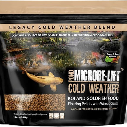 MICROBE-LIFT MLLWGLG Cold Weather Floating Fish Food Pellets with Wheat Germ for Ponds, Water Gardens, and Fountains, for Live Goldfish and Koi, 5.25 Pounds