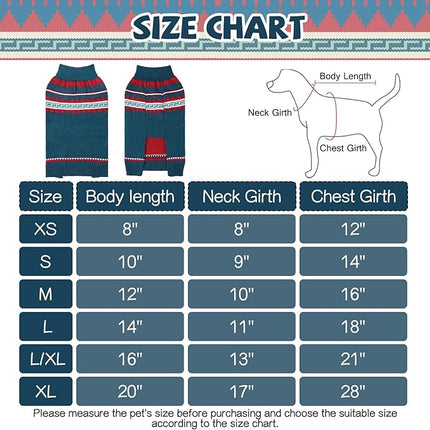 BINGPET Christmas Dog Sweaters for Winter,Turtleneck Classic Knit Dog Sweaters for Small Medium Large Dogs,Nblue Knitted Holiday Sweaters for Outdoors Playing,Warm Puppy Dog Cat Clothes,S