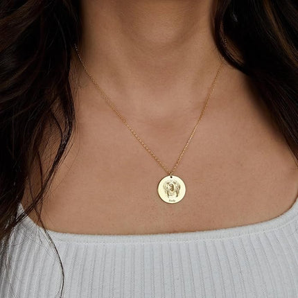 Happily Ever Custom 925 Sterling Silver Dog Portrait Necklace – Personalized Memorial Pet Jewelry with Photo Engraving – Handmade Gift for Dog/Cat Lovers – Animal Keepsake