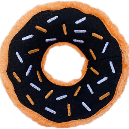 ZippyPaws Donutz - No Stuffing Dog Toys to Keep Them Busy, For Small and Medium Dogs, Squeaky Pet Toy for Boredom, Unstuffed Chew Toy, Soft Plush Puppy Products, Funny Food Toy - Pumpkin Spice Donut