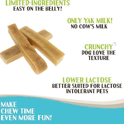 Raw Paws Himalayan Yak Chews for Dogs, Large (50 Pack) - Packed in USA - Tibetan Yak Cheese Dog Chews for Medium to Large Breeds - Hard Milk Dog Chew Bones - Single Ingredient - Long Lasting