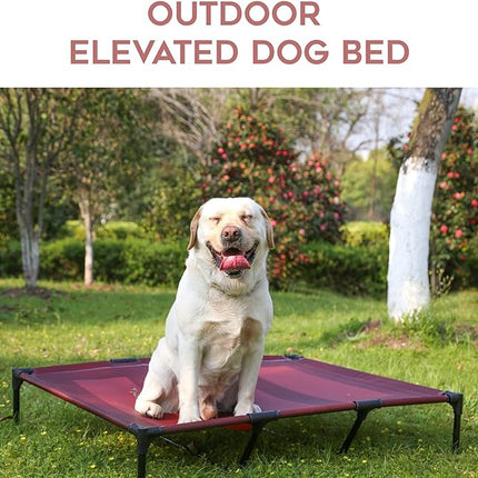 SUDDUS Elevated Dog Bed Waterproof Outdoor, Portable Raised Dog Bed, Dog Bed Off the Floor, Dog Bed Easy Clean Indoor or Outdoor Use, Medium, Red