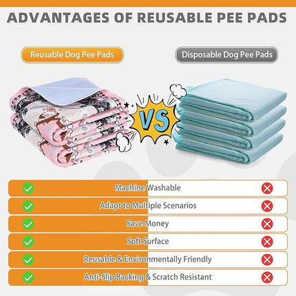 KOOLTAIL Washable Pee Pads for Dogs, 2 Pack Super Absorbent Reusable Puppy Training Pads Waterproof, Nonslip and Leak-Proof Dog Pee Pads, Large Pet Mats Whelping Pads for Floor, Crate, Couch, 36"x36"