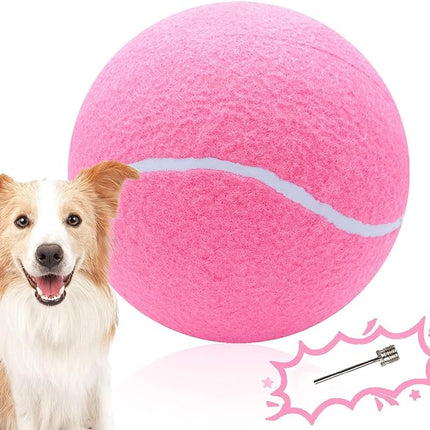 Big Tennis Ball for Dogs, Giant Dog Tennis Ball Toy Large Outdoor Sports Gift for Small Medium Large Dog (Pink, 9.5 inch)