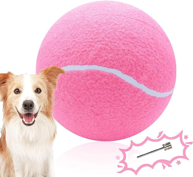 Big Tennis Ball for Dogs, Giant Dog Tennis Ball Toy Large Outdoor Sports Gift for Small Medium Large Dog (Pink, 9.5 inch)