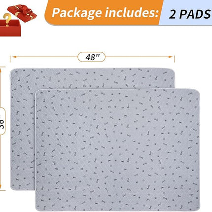 Washable Puppy Pads 2 Pack,Absorbent Washable Pee Pads for Dogs, Reusable Whelping Pads, Non-Slip Pet Mats Floor Protector for Couch Cover, Crate, Potty Training -36x48