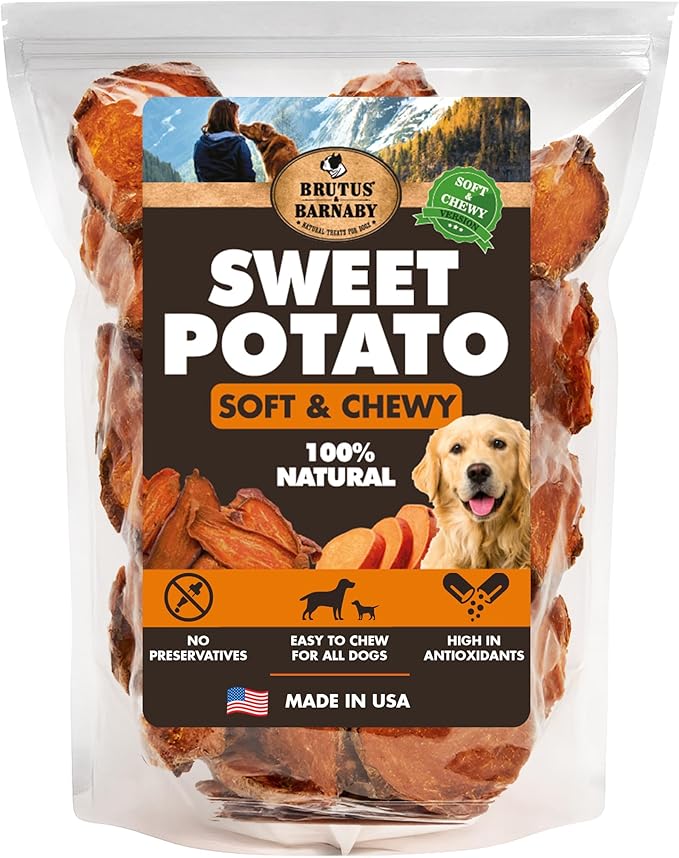 Sweet Potato Slices For Dogs - Soft & Chewy - Single Ingredient Dog Treats, Healthy 100% Natural Sweet Potato Dog Treats With No Added Preservatives - Softer & Great For Puppies Or Senior Dogs (2lb)