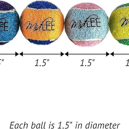 Midlee X-Small Dog Tennis Balls 1.5" Pack of 12 (Assorted, 1.5 inch)