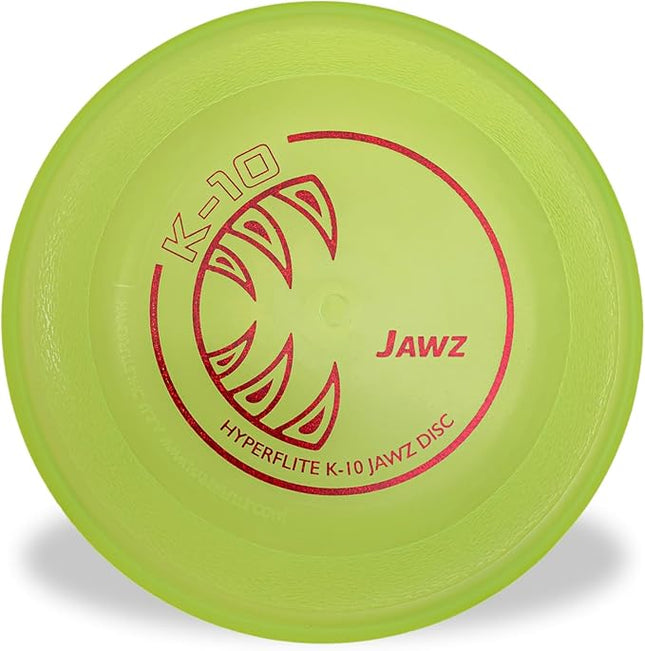 Hyperflite K-10 Jawz Yellow Disc • for Dogs Over 16" • 8.75 Inch / 155 Grams • Puncture Resistant • Made in The USA