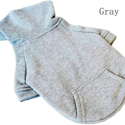 Lovelonglong Blank Basic Hoodie Sweatshirt for Dogs 100% Cotton Fits Small Medium Dachshund Large Dog Gray D-L