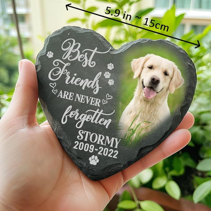 Personalized Dog Memorial Gifts for Loss of Dog, Custom Photo Pet Stone, Personalized Memorial Gifts for Pet Loss, Gift for Cat Lovers, Stones for Dogs, Cemetery Decorations for Grave Q3