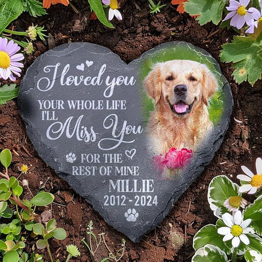 Personalized Dog Memorial Gifts for Loss of Dog, Custom Photo Pet Stone, Personalized Memorial Gifts for Pet Loss, Gift for Cat Lovers, Stones for Dogs, Cemetery Decorations for Grave Q5