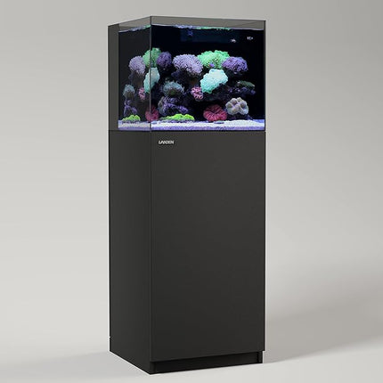 Landen 45P 15 Gallon Ultra Clear All Glass Rimless Low Iron Aquarium Tank with Rear Filtration Chamber(Return Pump Included)for Salt and Fresh Water.17.7''Wx17.7''Dx15.8''H in(45x45x40cm)6mm Thickness