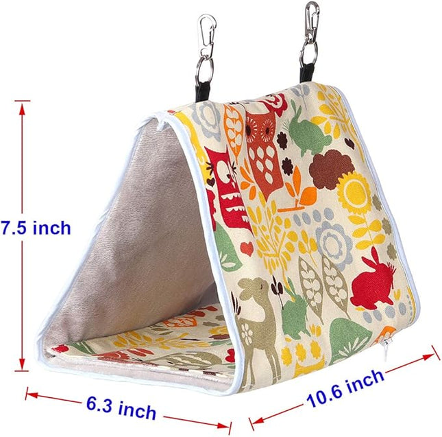 Bird Nest Snuggle Hut,Parrot Habitat Cave Hanging Tent for Small Medium Parrots Budgies Eclectus Parakeet Cockatiels Lovebird African Grey (Yellow Owl, M)