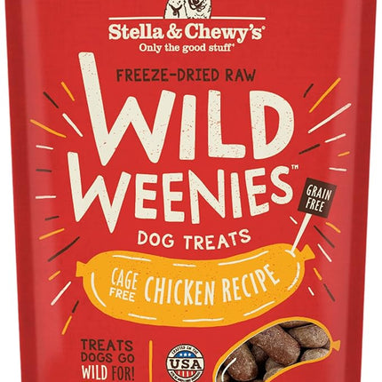 Stella & Chewy's Freeze-Dried Raw Wild Weenies Dog Treats - High-Protein Training Treats for Dogs & Puppies - All-Natural Chicken Recipe with 97% Meat & Organs - USA Made - 11.5 oz Bag