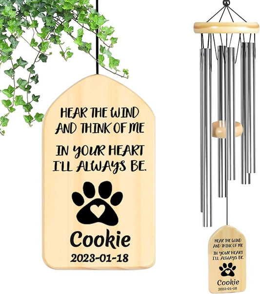 Pet Memorial Gifts, Personalized Dog Memorial Wind Chimes, Pet Loss Gifts, Dog Memorial Gifts, Loss of Dog Sympathy Gift, Pet Remembrance Gift in Memory of Dog