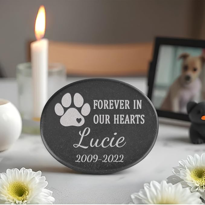 Pet Memorial Stones, Pet Sympathy Gifts, Dog Memorial Gifts for Loss of Dog, Bereavement Gifts Loss of Pet, Forever in Our Hearts, Pet Remembrance Gifts, Pet Cemetery Grave Stones