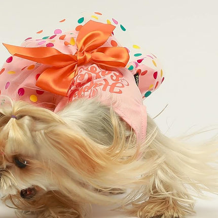 Fitwarm Happy Easter Day Dog Dress 100% Cotton Girl Dog Clothes Easter Bunny Dogs Dresses Pet Apparel Doggie Tutu with Bowknot Cat Clothing Puppy Dresses Doggy Costume Attire Orange Small