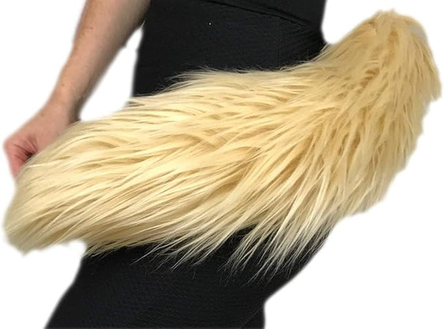 Bianna Creations Long Faux Fur Animal Luxury Tail, Cosplay, Anime Lover, Costume Dress Up Pet Play Furry Super Soft Accessory (20", Latte Cream)