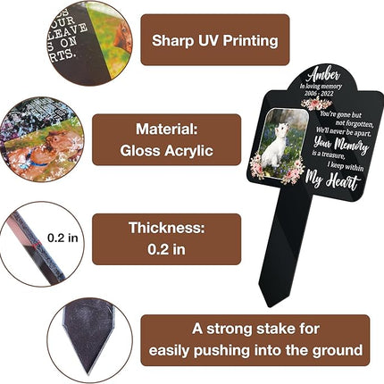 Bfi Gift Personalized Pet Grave Markers - Outdoor Garden Cross Stake Memorial Keepsake for Loss of Dog or Cat