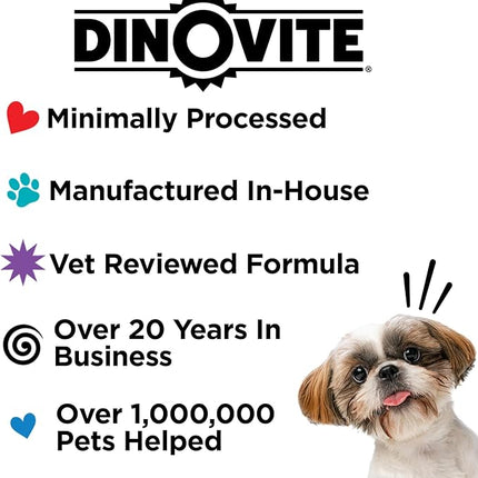 Dinovite Probiotic Supplement for Dogs - Omega 3 - Hot Spot Relief - Skin & Coat Supplement - 30 Day Supply (30 Day Supply, Large Dogs (45+ lbs))