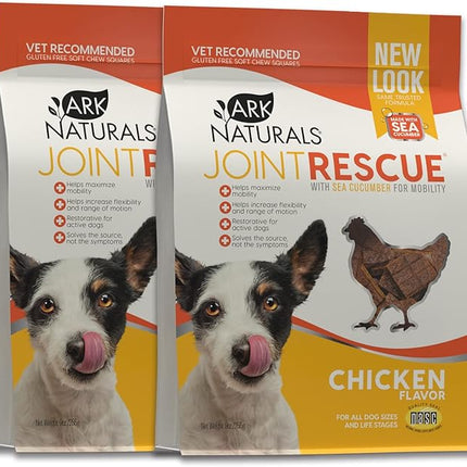 Ark Naturals Joint Rescue Dog Chew, Chicken Flavor, Joint Supplement with Glucosamine & Chondroitin, 2 Pack