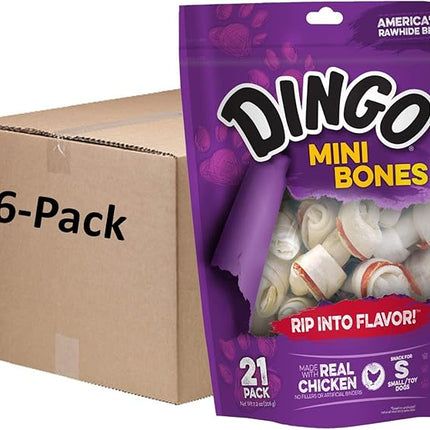Dingo Mini Bones Rawhide for Dogs, Dog Chews Made with Real Chicken