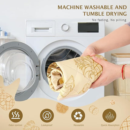 IEUUMLER Washable Pee Pads for Dogs, 2 Pack Non-Slip & Waterproof Pack Whelping Pad, Reusable Washable Puppy Potty Training Pad with Fast Absorbent for Playpen EU007 (Yellow Pineapple, 36"X24"-2pcs)