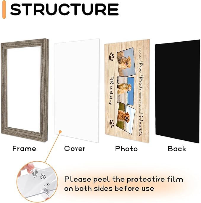 Custom Pet Memorial Gifts for Loss of Dog, Leave Paw Prints on Our Hearts, Dog Loss Sympathy Gift for Dog Cat Lovers Owners, Personalized Paw Prints Canvas with Photo and Name