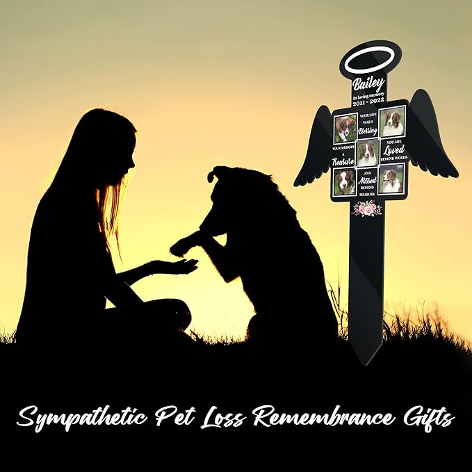 Personalized Pet Grave Markers Remembrance Garden Stake Pet Loss Gifts Dog Memorials Gifts For Friends Remember Your Dog Custom Plaque Stake Yard Cat Cross Pet Memorial Grief In Loving Memory