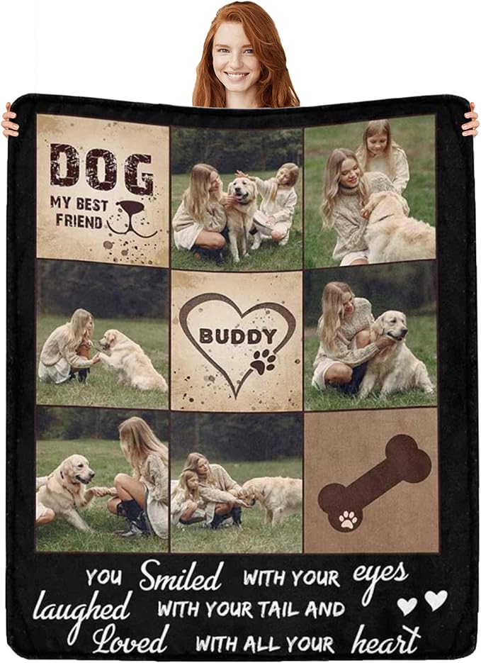 Artsadd Dog and Cat Memorial Gifts, Pet Loss Memorial Blanket, Custom Dog Blanket, Personalized Pet Remembrance Gifts, Loss of Pet or Cat Remembrance Sympathy Grief Condolence Bereavement Gifts