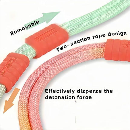 Hands Free Dog Leash Dual Handle, Wearable Leashes for Dog, Padded Waist Belts and Rotating Metal Clip,for Small Medium Large Dogs (18+ lbs) Walking Training Running (Purple Green, 5.5 FT)