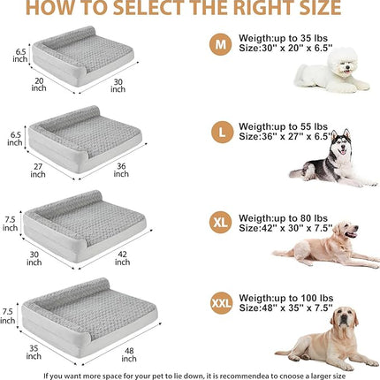 BFPETHOME Orthopedic Dog Beds for Large Dogs-Waterproof Sofa Dog Bed with Removable Washable Cover, Big Pet Bed with Waterproof Lining and Nonskid Bottom,Pet Bed for Large Dogs