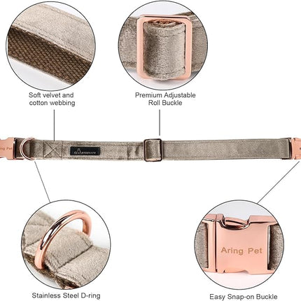 ARING PET Bowtie Dog Collar,Velvet Dog Collars with Detachable Bowtie, Adjustable Bow Tie Collar for Girl and Boy Dogs.