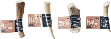 Amazon Brand - Wag Dog Deer Antler Chew, Naturally Shed. Whole, Small, Long Lasting for Aggressive Chewers, Best for Dogs under 15 lbs, 4 - 5.5 inches
