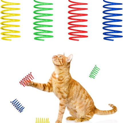 SPOT Colorful Cat Spring Toys – 2" Bouncy Coils for Indoor Cats & Kittens to Swat, Chase, Bite – Interactive Enrichment Toys, Safe Plastic, 10-Pack, Multi-Color
