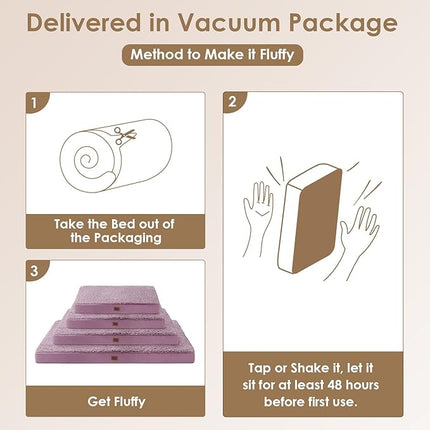 EHEYCIGA Orthopedic XXL Dog Beds for Jumbo Dogs with Removable Washable Cover, Fog Purple, 50x36