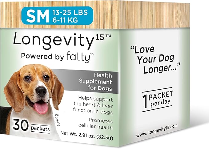 Longevity15 – C15:0 – Fatty Acid Health Supplement for Dogs – Healthy Pet Supplies – for Small Dogs, 1 Pack