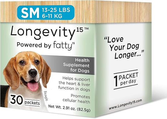 Longevity15 – C15:0 – Fatty Acid Health Supplement for Dogs – Healthy Pet Supplies – for Small Dogs, 1 Pack
