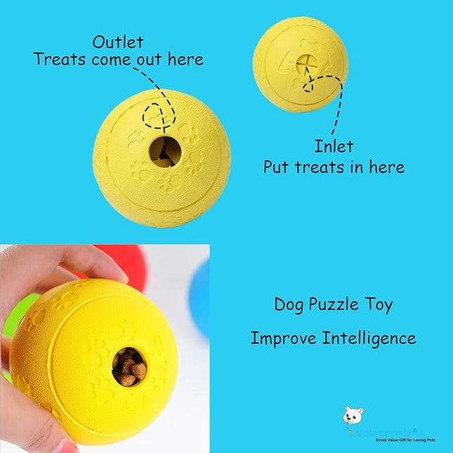 5 Different Functions Interactive Dog Toys, Puzzle Toys, Dog Balls for Medium Large Dogs, Dog Squeaky Balls, Food Treat Dispensing Toys
