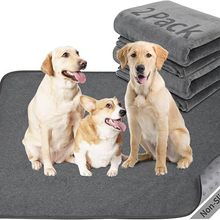 Washable Dog Pee Pads 36x72 2Pack Reusable Whelping Pads, Absorb Dog Mats Non-Slip Puppy Training Pads for Whelping, Potty, Training, Playpen, Crate