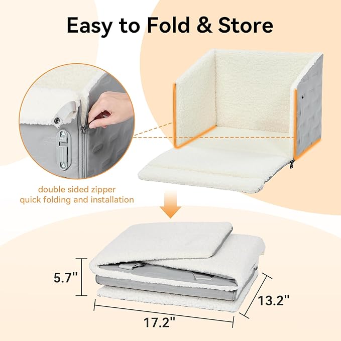 A 4 Pet Dog Car Seats for Small/Medium Dogs, Booster Car Seat with Easy-to-Install Patented Safety Buckle, Pet Seat mit Safety Leash for Dogs Under 35 Lbs