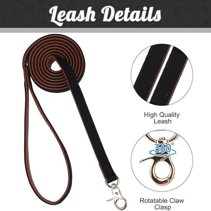 EXPAWLORER Dog Collar and Leash Set - Dog Tuxedo Wedding Outfit Puppy Collar with Suit and Tie, Cute Ring Bearer in Tux Bow and Bandana Design, Proposal Costume for Small Pets