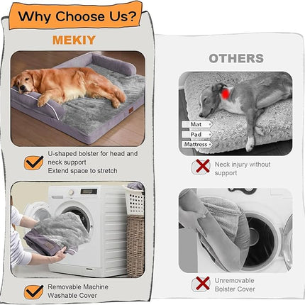 Small Dog Bed Waterproof Orthopedic Dog Beds for Medium Sized Dogs Comfy Pet Cat Bed with Sides, Washable Removable Cover