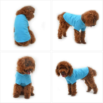 Lovelonglong 2019 Pet Clothing Dog Costumes Basic Blank T-Shirt Tee Shirts for Medium Small Dogs Lake-Blue XL