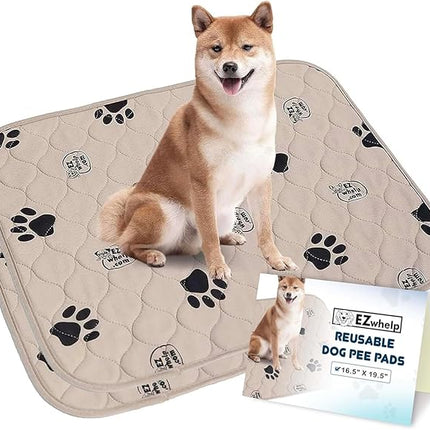EZwhelp Reusable Dog Pee Pads, Washable Waterproof Mats for Potty Training or Whelping Pads, Puppy Pad with Rounded Corners, 16.5x19.5 Inch, 2 Pack